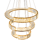 Светодиодная трехъярусная кольцевая люстра из хрусталя и стали с пультом для регулировки света Maude Crystal Light варинант исполнения - 3 | Loft Concept в Москве