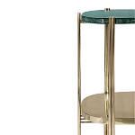 Консоль овальной формы золотая с полкой для хранения Craig варинант исполнения - 2 | Loft Concept в Москве