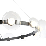 Люстра подвесная круглая с 12-ю прозрачными куполообразными плафонами и черным металлическим основанием Flos Wireline Lighting варинант исполнения - 5 | Loft Concept в Москве