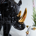 Статуэтка черный носорог с золотыми рогами Golden Horned Black Rhino варинант исполнения - 6 | Loft Concept в Москве