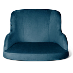 Стул с мягкой синей обивкой из велюра и подъемно-поворотным механизмом на белых колесиках Harper Blue and White варинант исполнения - 2 | Loft Concept в Москве