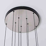 Люстра каскадная с 5-ю круглыми стеклянными плафонами дымчатого цвета и черными деталями Orbit Serenade варинант исполнения - 3 | Loft Concept в Москве