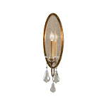 Бра с овальным зеркальным основанием с лампой в виде свечи и хрустальными подвесками Feiss варинант исполнения - 1 | Loft Concept в Москве