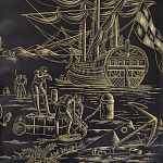 Обои ручная роспись Views of Italy Gold Outline варинант исполнения - 2 | Loft Concept в Москве