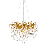 Люстра подвесная с прозрачными стеклянными подвесками в форме капель Диаметр 60 см Droplet Chandelier варинант исполнения - 1 | Loft Concept в Москве