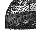 Подвесной светильник с округлым абажуром из черного ротанга Wicker Furniture варинант исполнения - 5 | Loft Concept в Москве