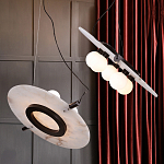 Подвесной светильник из мрамора в форме диска Marble Disc Pendant Light варинант исполнения - 3 | Loft Concept в Москве
