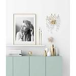 Бра золотого цвета с декоративными ветвями и прозрачными подвесками в форме листьев Droplet Chandelier варинант исполнения - 7 | Loft Concept в Москве