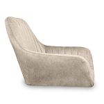 Барный стул со спинкой и подлокотниками на 4-х коричневых деревянных ножках Бежевый Велюр Ava Charm варинант исполнения - 2 | Loft Concept в Москве