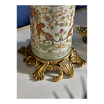 Ваза высокая из фарфора на бронзовом основании Turquoise Blooming Garden варинант исполнения - 5 | Loft Concept в Москве