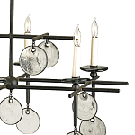 Люстра линейная черная с круглыми прозрачными подвесками  Horizontal Rectangular Chandelier варинант исполнения - 1 | Loft Concept в Москве