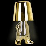 Настольная лампа фигурная золотого цвета с гладким абажуром Высота 19 см Sophia варинант исполнения - 3 | Loft Concept в Москве