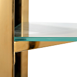 Стеллаж золото с прозрачными стеклянными полками Safekeeping варинант исполнения - 2 | Loft Concept в Москве