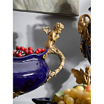 Чаша темно-синяя фарфоровая с бронзовыми ручками в виде ангелов Eden Garden варинант исполнения - 4 | Loft Concept в Москве