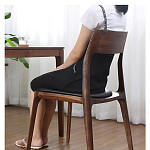 Стул деревянный с мягким сиденьем из черной натуральной кожи Moon Walnut Furniture варинант исполнения - 3 | Loft Concept в Москве