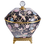 Шкатулка черного цвета с цветочной росписью Eden Garden варинант исполнения - 1 | Loft Concept в Москве