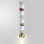 Подвесной светильник вытянутый с бусинами из белого и коричневого цвета PEARLS Suspension варинант исполнения - 4 | Loft Concept в Москве