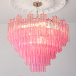 Элитная Люстра Textured Glass Pink Chandelier Ярко Розовое стекло варинант исполнения - 1 | Loft Concept в Москве