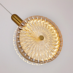 Подвесной светильник с плафоном из рельефного стекла Peony Glass Bronze  варинант исполнения - 3 | Loft Concept в Москве