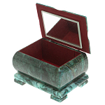 Шкатулка прямоугольная с зеркалом из натурального камня змеевик Stone Casket варинант исполнения - 3 | Loft Concept в Москве