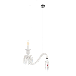 Подвесной светильник стеклянный в виде канделябра Curved Glass Chandelier варинант исполнения - 1 | Loft Concept в Москве