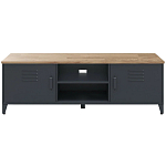 ТВ-тумба из металла и столешницей из массива дуба Metal Wood TV-Stand варинант исполнения - 1 | Loft Concept в Москве