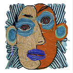 Арт-Объект плетеный из нитей Абстрактный портрет Joana Schneider  варинант исполнения - 2 | Loft Concept в Москве