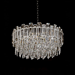 Круглая люстра с хрустальными подвесками на серебряном каркасе Gorgeous Crystal Light варинант исполнения - 6 | Loft Concept в Москве