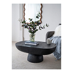 Столик кофейный черного цвета с овальной столешницей и круглым основанием Black Dalmen Table варинант исполнения - 2 | Loft Concept в Москве