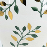 Ваза белая с крышкой с рисунком зеленых и золотых листьев 48 см Chinoiserie Ceramics варинант исполнения - 2 | Loft Concept в Москве