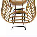 Стул барный с ротанговым плетением Half Bar Chair with Wicker с подлокотниками варинант исполнения - 7 | Loft Concept в Москве