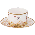 Чайная пара из фарфора с изображением собаки и зайцев 300 мл Hunting Porcelain Collection 2 варинант исполнения - 2 | Loft Concept в Москве