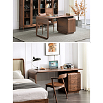 Стол рабочий округлой формы с 3-мя ящиками  Working Moonnut Table варинант исполнения - 2 | Loft Concept в Москве