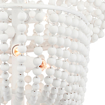 Люстра белая в форме спирали с декором из круглых деревянных бусин White Wooden Beads варинант исполнения - 1 | Loft Concept в Москве