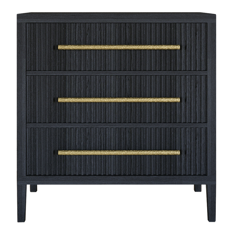 Комод Primo с 3 выдвижными ящиками Черный дуб Черный в Москве | Loft Concept 