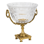 Чаша из рельефного стекла прозрачного цвета на бронзовой подставке Eden Garden варинант исполнения - 1 | Loft Concept в Москве