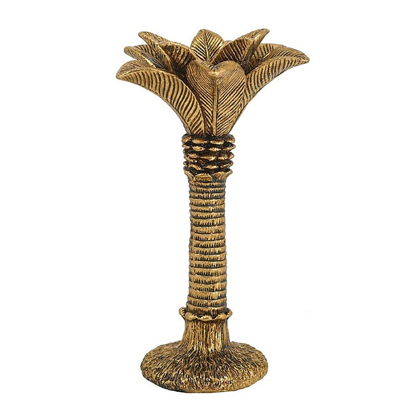 Подсвечник в форме пальмы с резными листьями и текстурным основанием Golden palm leaves Бронза Подсвечник в форме пальмы с резными листьями и текстурным основанием Golden palm leaves Бронза в Москве | Loft Concept