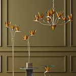 Люстра с плафонами в виде цветов Golden Bird of Paradise варинант исполнения - 5 | Loft Concept в Москве