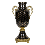 Ваза черного цвета из фарфора с золотистым узором и бронзовыми элементами Eden Garden porcelain and bronze варинант исполнения - 4 | Loft Concept в Москве