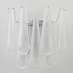 Бра с подвесками из рифленного стекла в форме капель на основании цвета хром Textured Glass варинант исполнения - 6 | Loft Concept в Москве