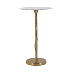 Столик с золотистым основанием в виде цветка и круглой мраморной столешницей Golden Snowdrop варинант исполнения - 3 | Loft Concept в Москве