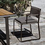 Дизайнерский стул с каркасом из металла с плетеными сиденьем и спинкой GREEN POINT Chair варинант исполнения - 6 | Loft Concept в Москве