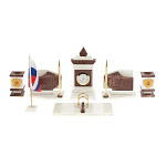 Настольный письменный набор из мрамора и лемезита с гербом и флагом России Marble Accessory варинант исполнения - 1 | Loft Concept в Москве