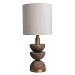 Настольная лампа с белым цилиндрическим абажуром на фигурном основании из полусфер Bewitchment варинант исполнения - 2 | Loft Concept в Москве