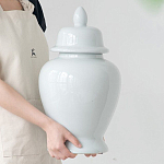 Ваза белая с крышкой однотонная Chinoiserie Ceramics варинант исполнения - 7 | Loft Concept в Москве