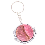 Зеркало брелок складное двухстороннее из натурального камня Родонит Stone Mirrors варинант исполнения - 5 | Loft Concept в Москве