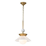 Подвесной светильник латунного цвета с конусовидным белым плафоном Quintiesse варинант исполнения - 3 | Loft Concept в Москве