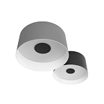 Потолочный светильник с 2-мя цилиндрическими абажурами серого и черного цвета Urban Dome варинант исполнения - 5 | Loft Concept в Москве