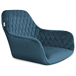 Барный стул со спинкой и подлокотниками на 4-х металлических ножках Douglas Rhombus Синий Велюр варинант исполнения - 2 | Loft Concept в Москве