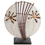 Настольная лампа из перламутра и дерева на подставке Indonesian Shell Flower варинант исполнения - 1 | Loft Concept в Москве